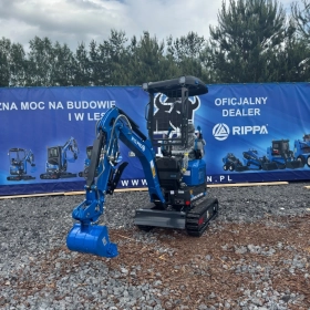 Minikoparka Rippa R13 PRO - 1320kg - TRANSPOR GRATIS - Kubota - Ramię skrętne - Kciuk hydrauliczny - Szybkozłącze hydrauliczne