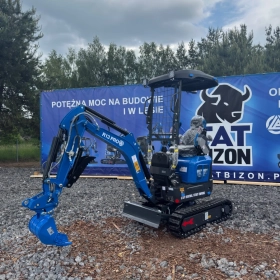 Minikoparka Rippa R13 PRO - 1320kg - TRANSPOR GRATIS - Kubota - Ramię skrętne - Kciuk hydrauliczny - Szybkozłącze hydrauliczne